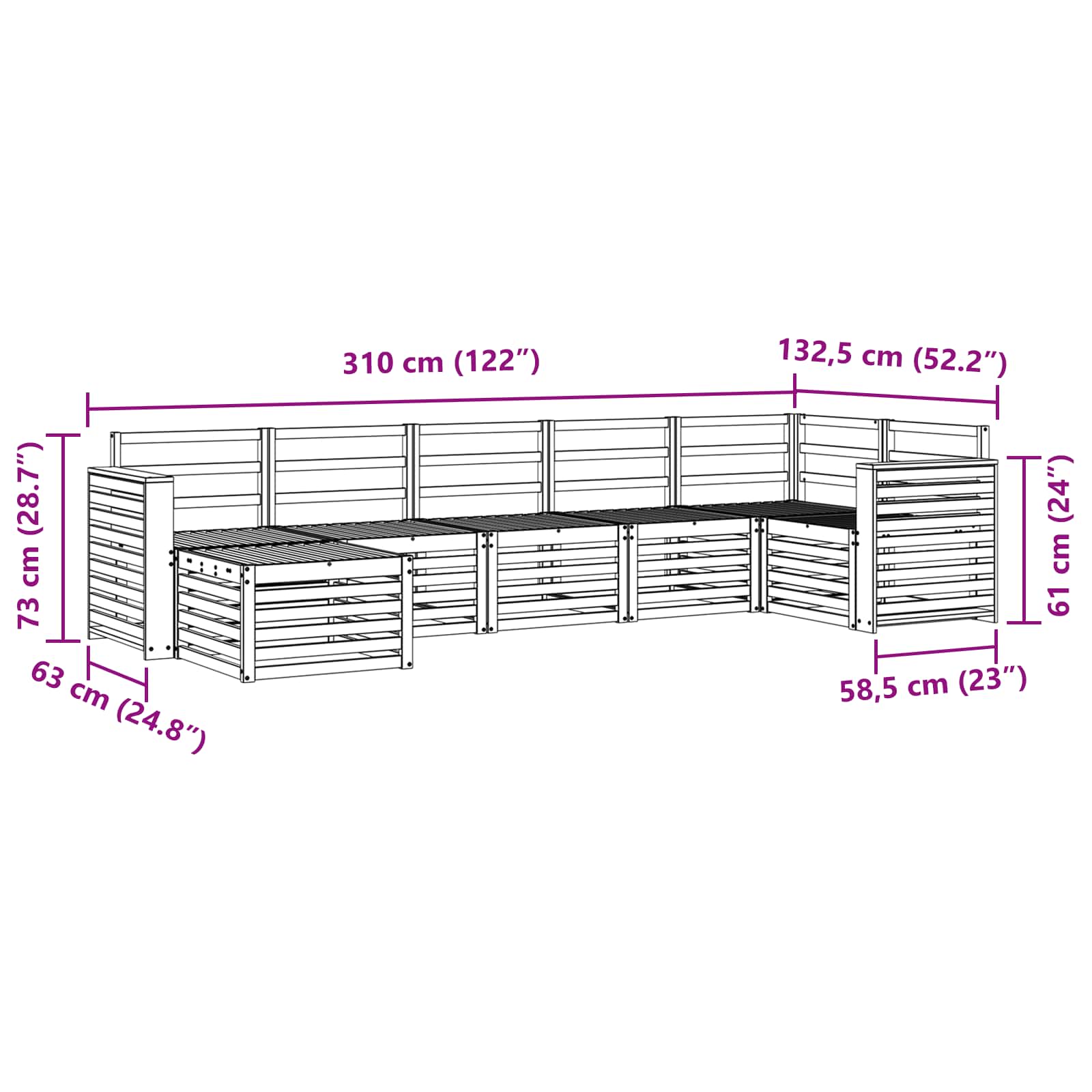 Sofa-Sets 7 pcs Naturel Massief Acaciahout image 9