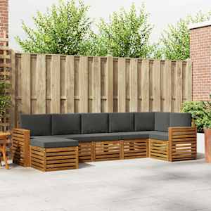 Rohová sofa sada s polštářem 7 pcs Přirozená a Anthracitová - obrázek 1