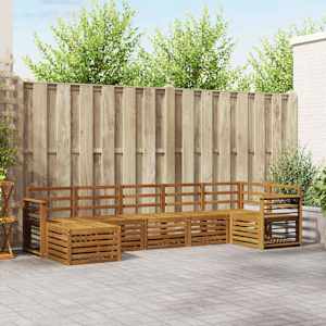 Sedežne garniture 7 pcs Naravna Masiven les akacije