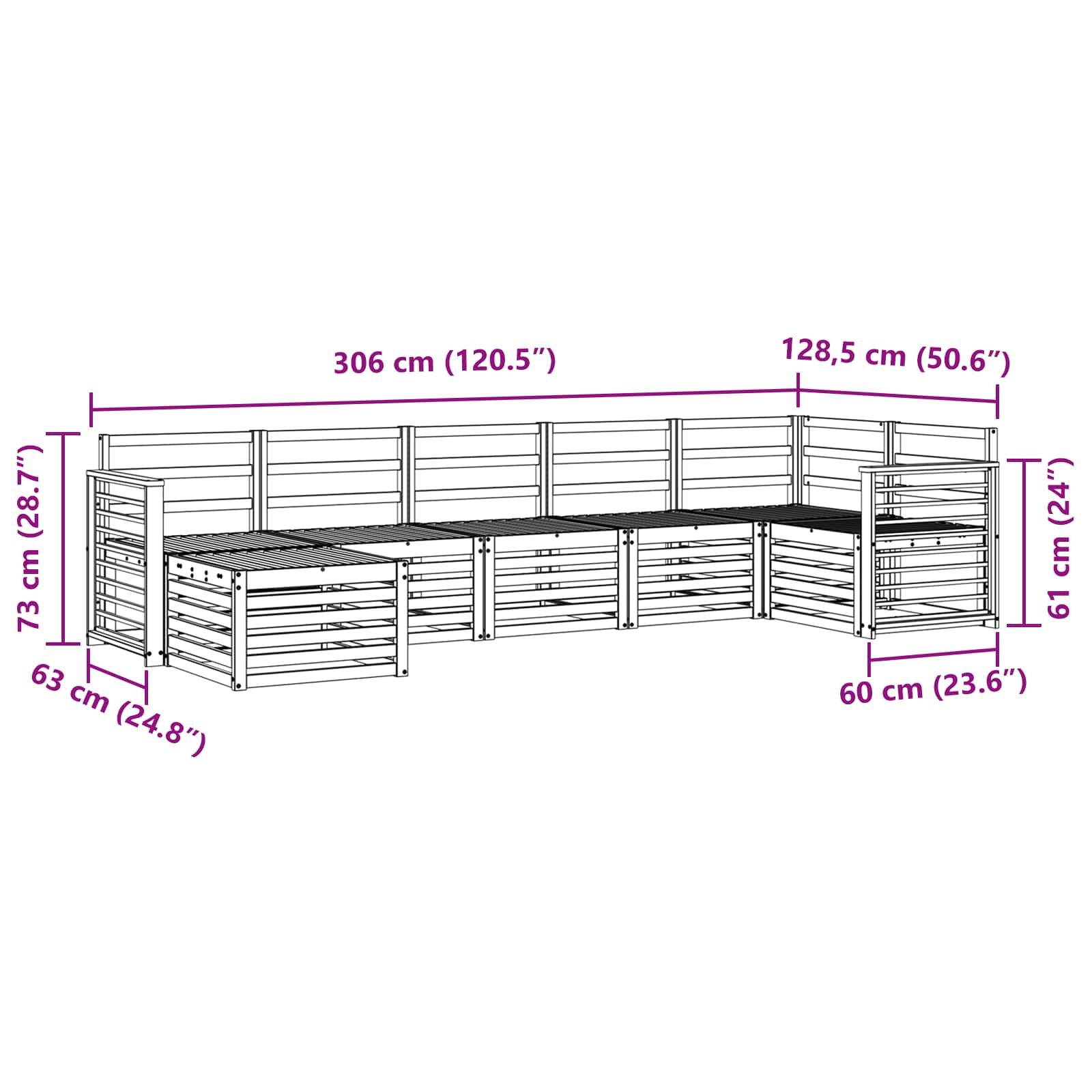 Sofa-Sets 7 pcs Naturel Massief Acaciahout image 9