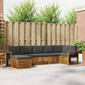 Rohová sofa sada s polštářem 7 pcs Přirozená a Anthracitová - obrázek 1