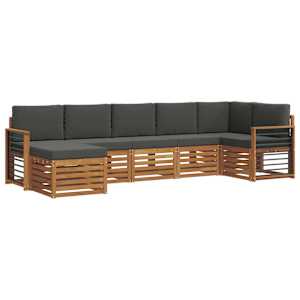 Rohová sofa sada s polštářem 7 pcs Přirozená a Anthracitová - obrázek 2