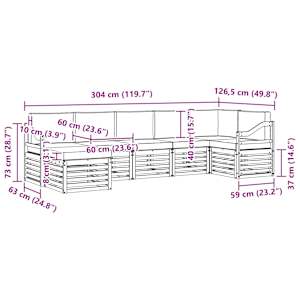 Rohová sofa sada s polštářem 7 pcs Přirozená a Krémová - obrázek 10