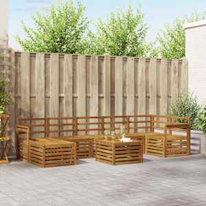 Zunanja garnitura za sedenje 8 pcs Naravna Masiven les akacije