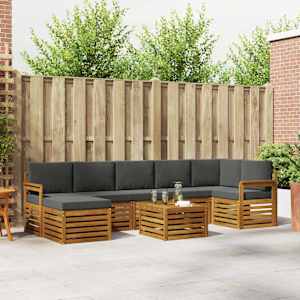 Zunanja garnitura za sedenje 8 pcs Naravna in antracitna