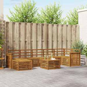 Zunanja garnitura za sedenje 8 pcs Naravna Masiven les akacije