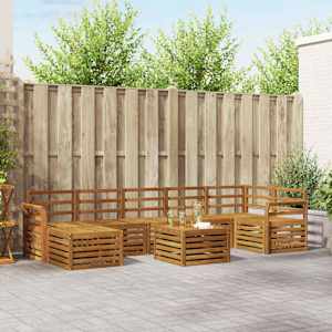 Zunanja garnitura za sedenje 8 pcs Naravna Masiven les akacije