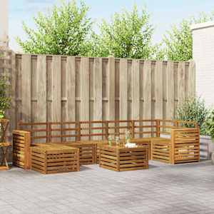 Zunanja garnitura za sedenje 8 pcs Naravna Masiven les akacije