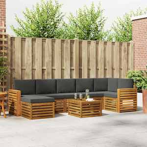 Zunanja garnitura za sedenje 8 pcs Naravna in antracitna