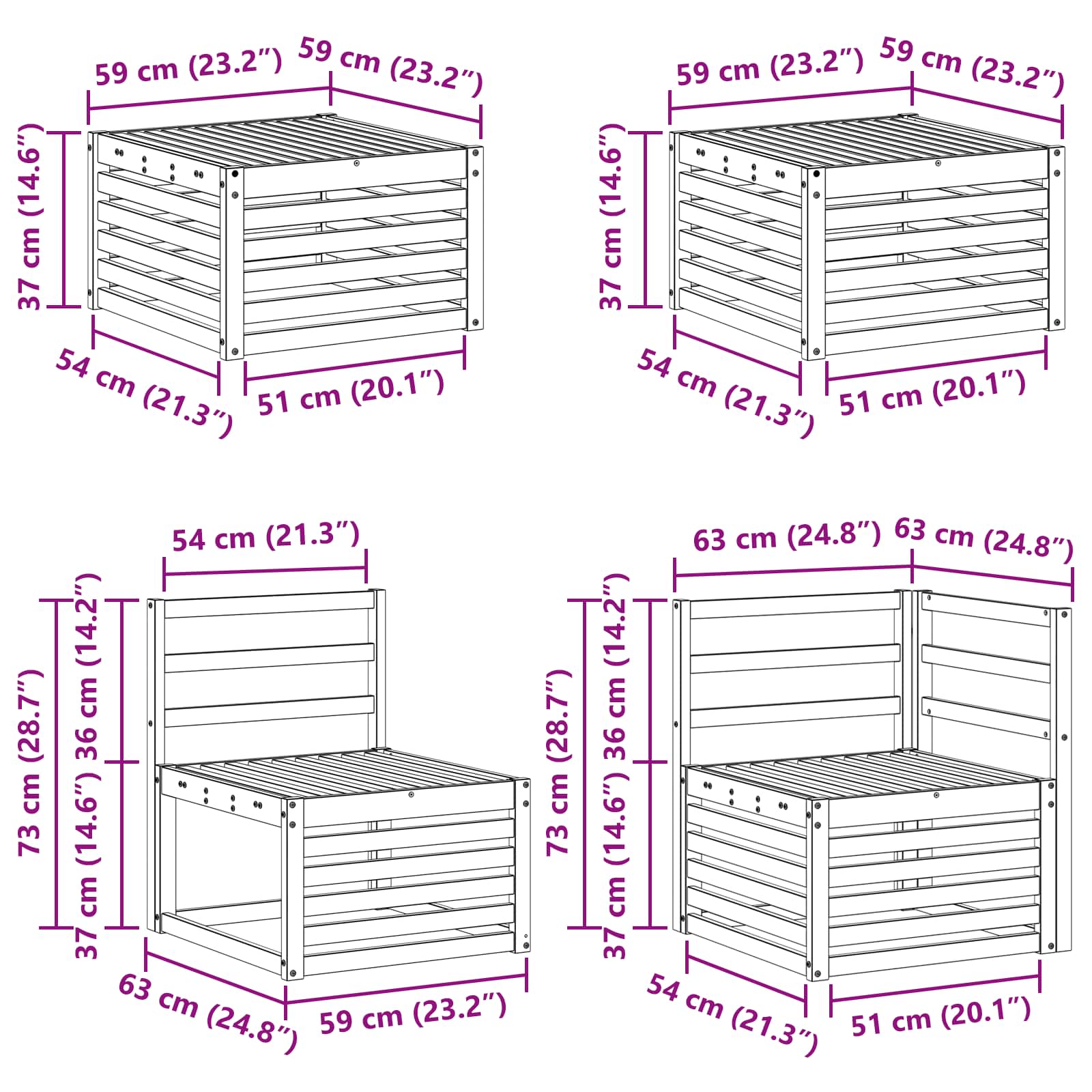 Sofa-Sets 8 pcs Naturel Massief Acaciahout image 11