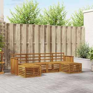 Sedežne garniture 6 pcs Naravna Masiven les akacije