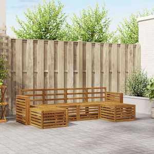 Sedežne garniture 6 pcs Naravna Masiven les akacije