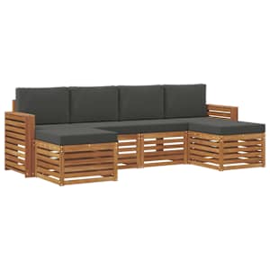 Sedací soupravy s polštářem 6 pcs Přirozená a Anthracitová - obrázek 2