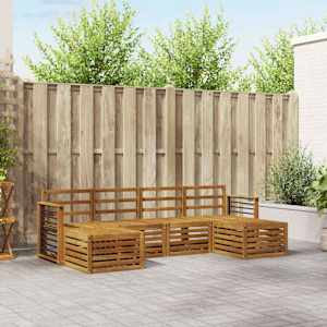 Sedežne garniture 6 pcs Naravna Masiven les akacije