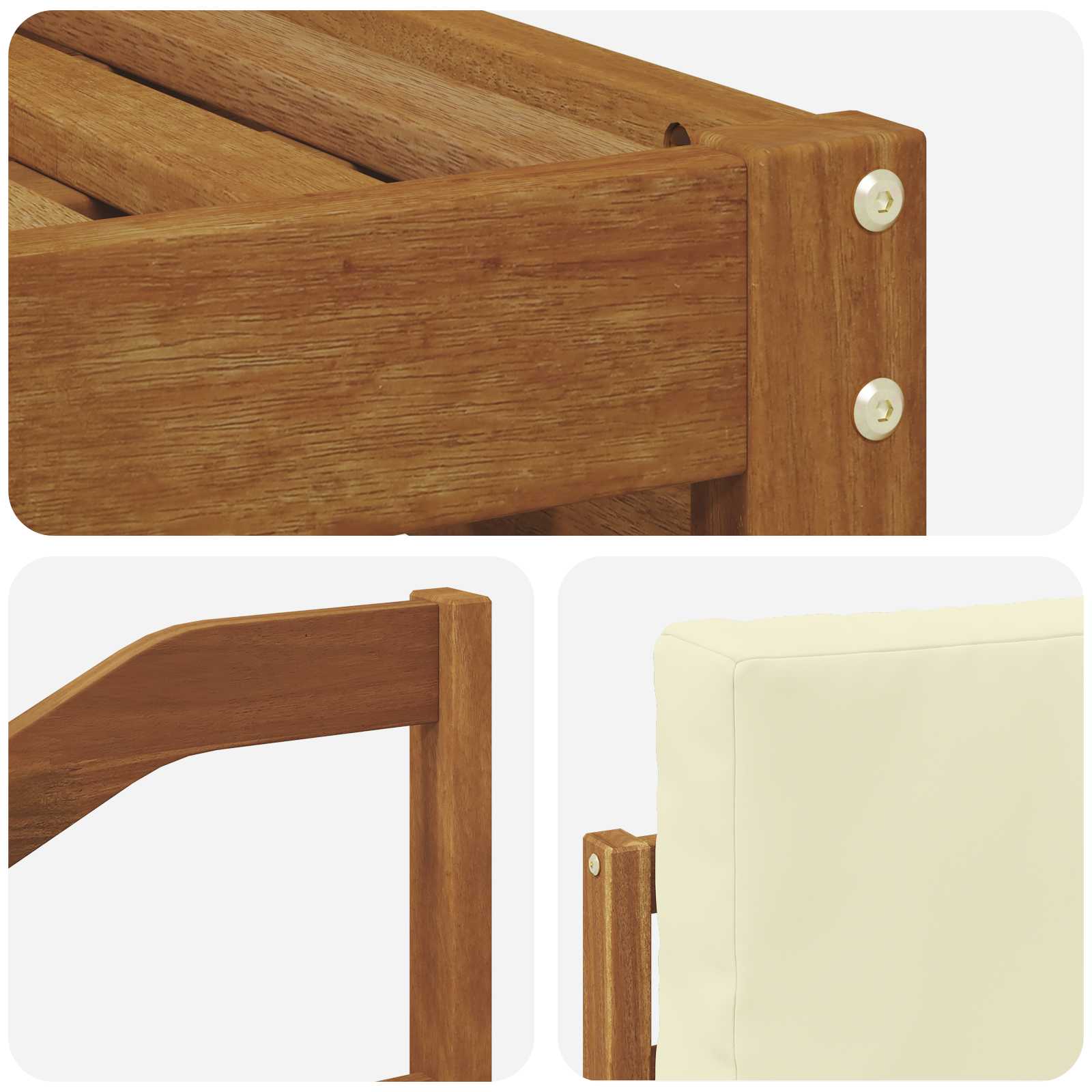 Sofa-Sets 6 pcs Natuurlijk en Lichtgrijs Massief Acaciahout image 5