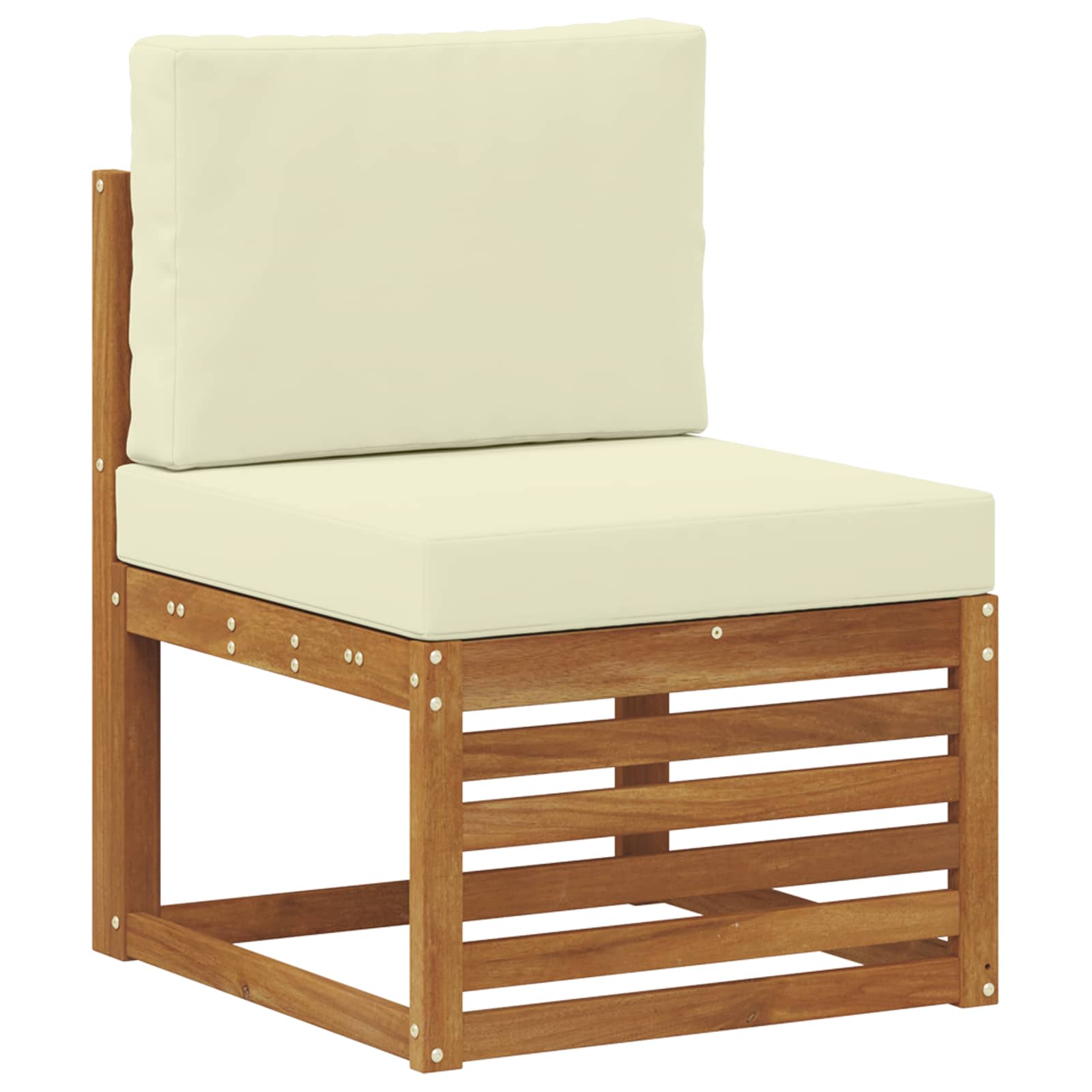 Sofa-Sets 6 pcs Natuurlijk en Lichtgrijs Massief Acaciahout image 3