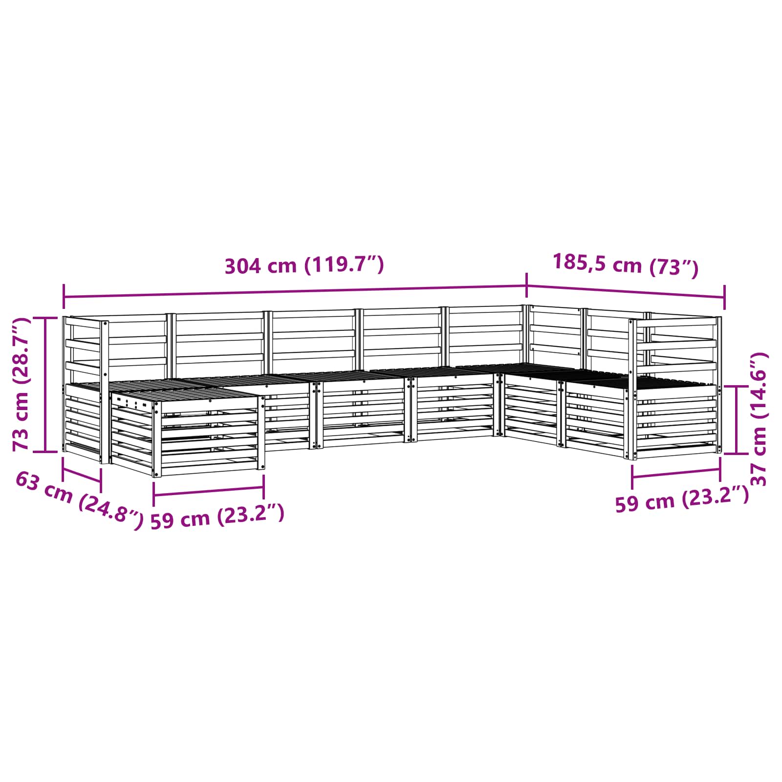 Sofa-Sets 8 pcs Naturel Massief Acaciahout image 8