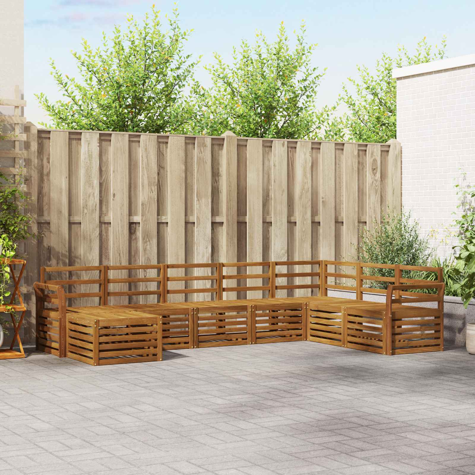 vidaXL Sofagarnituren 8 pcs Natur Massivholz Akazie