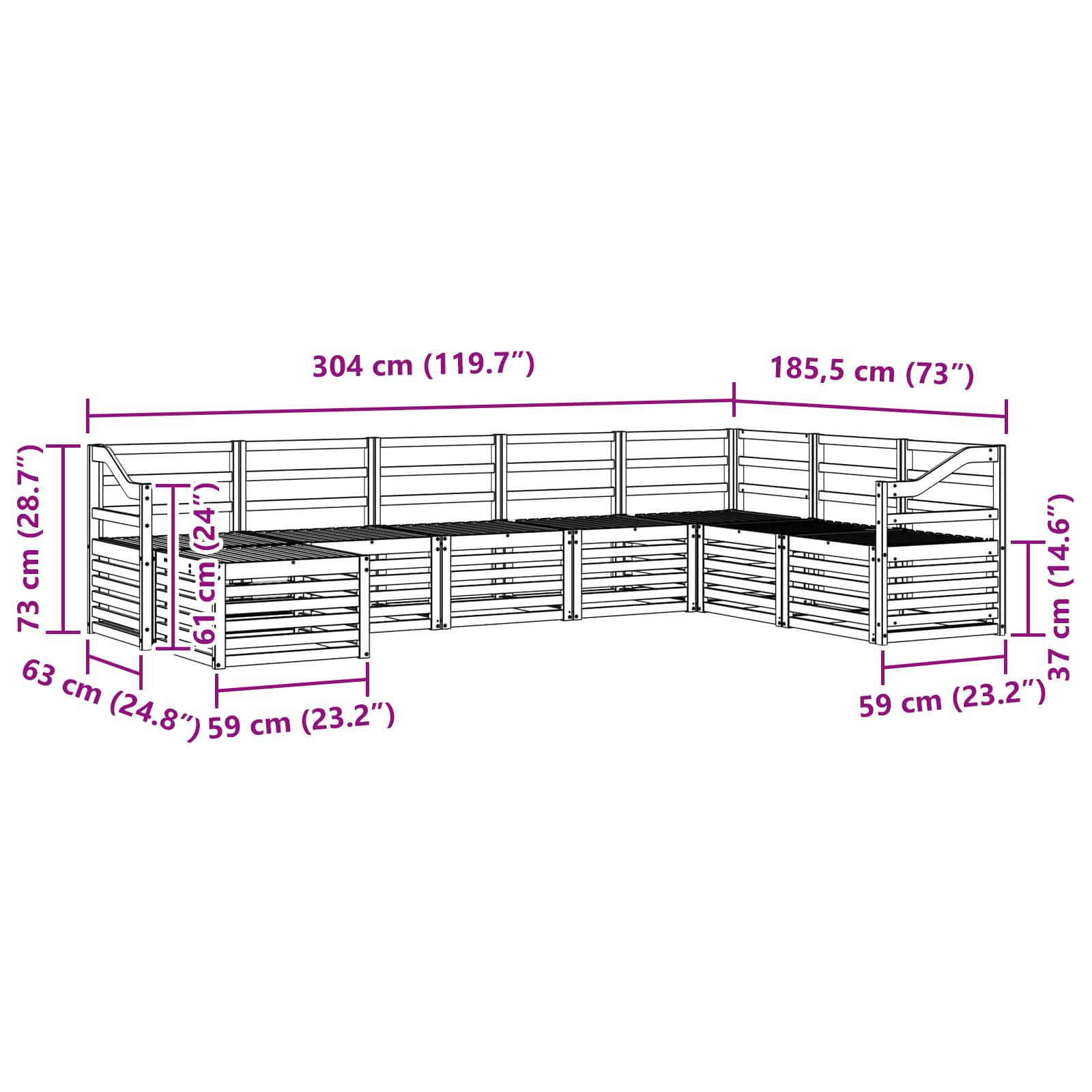 Sofa-Sets 8 pcs Naturel Massief Acaciahout image 8