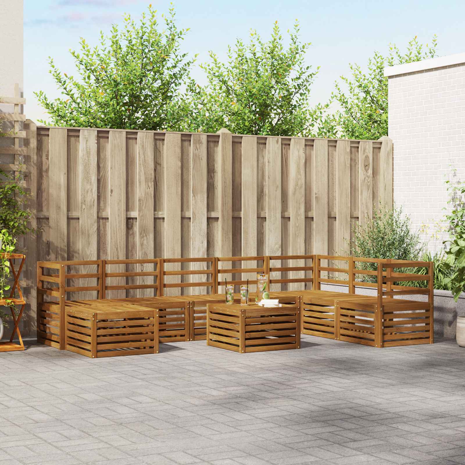 Sofa-Sets Naturel Massief Acaciahout image 1