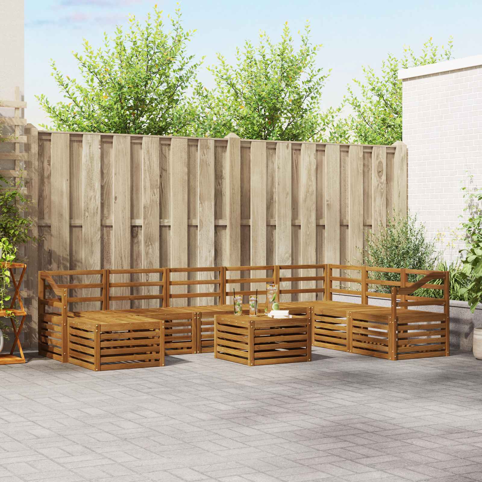 Sofa-Sets Naturel Massief Acaciahout image 1