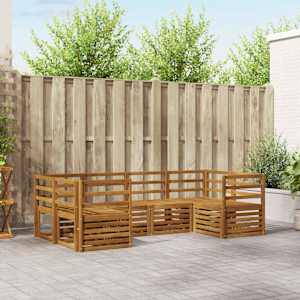 Zunanja garnitura za sedenje 6 pcs Naravna Masiven les akacije