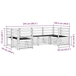 Rohová sofa sada 6 pcs Přírodní - obrázek 7