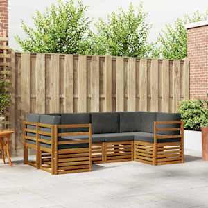 Rohová sofa sada s polštářem 6 pcs Přirozená a Anthracitová - obrázek 1
