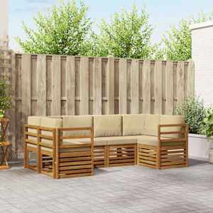 Zunanja garnitura za sedenje 6 pcs Naravna Masiven les akacije