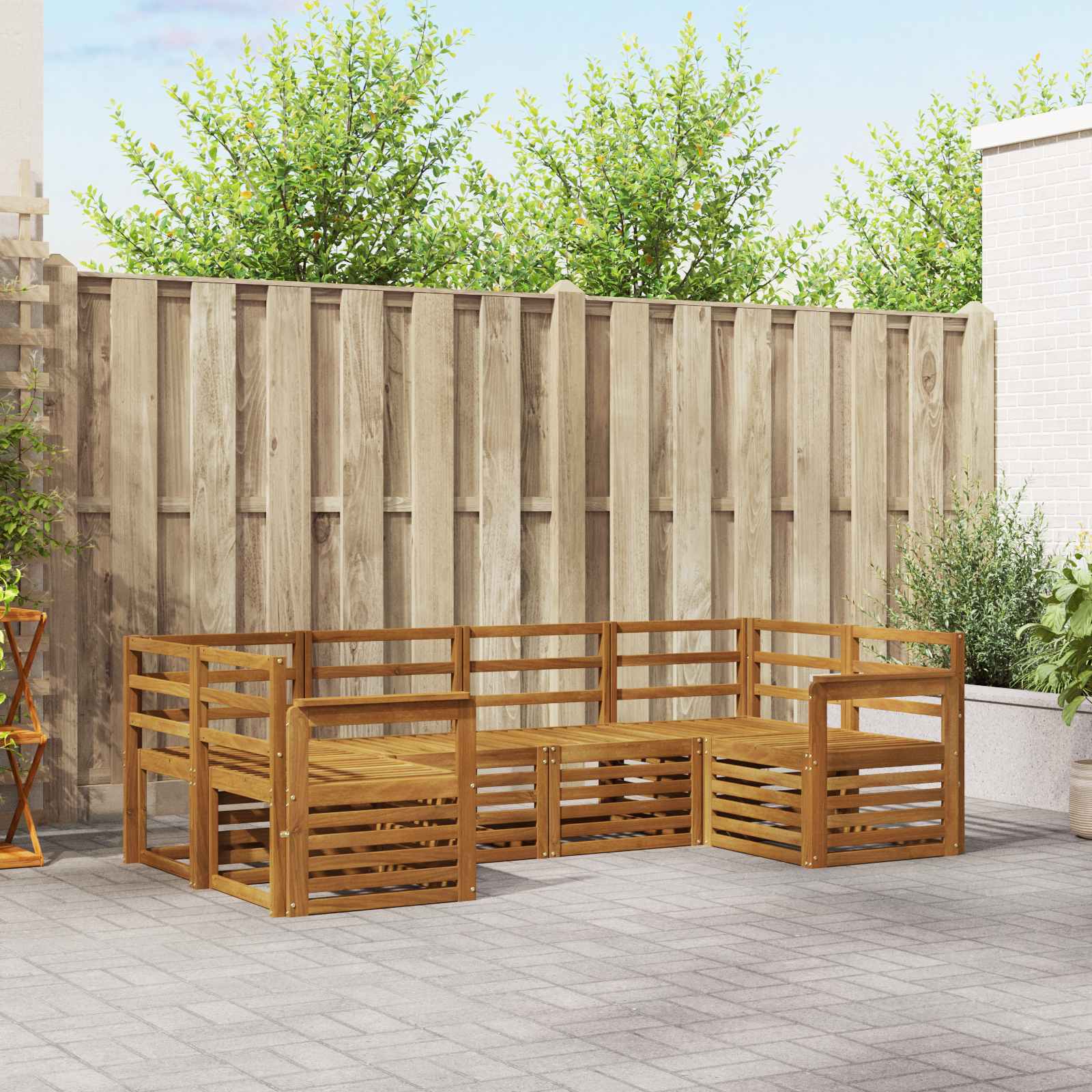 Sofa-Sets 6 pcs Naturel Massief Acaciahout image 1