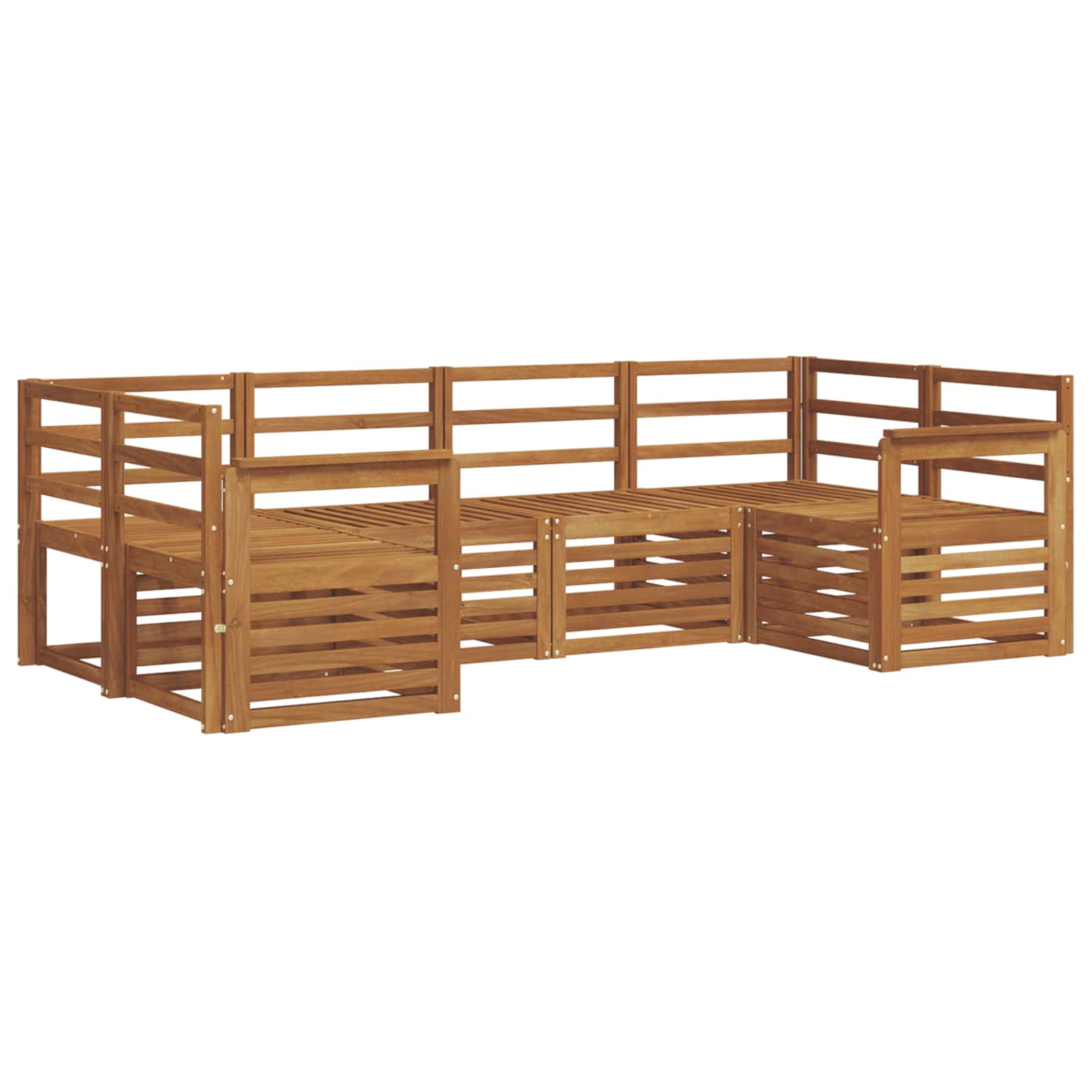 Sofa-Sets 6 pcs Naturel Massief Acaciahout image 2