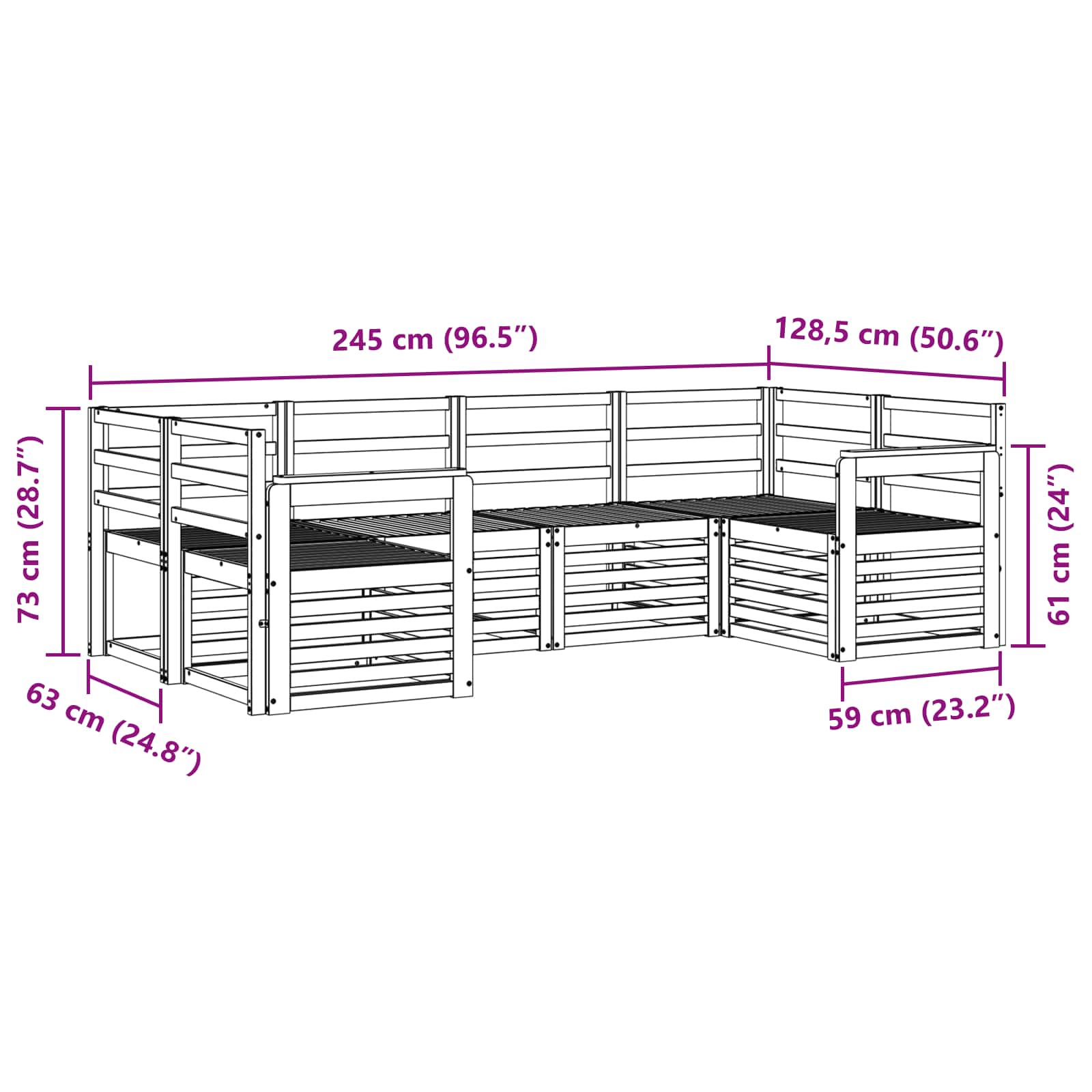 Sofa-Sets 6 pcs Naturel Massief Acaciahout image 6