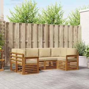 Zunanja garnitura za sedenje 6 pcs Naravna Masiven les akacije