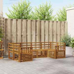 Zunanja garnitura za sedenje 6 pcs Naravna Masiven les akacije