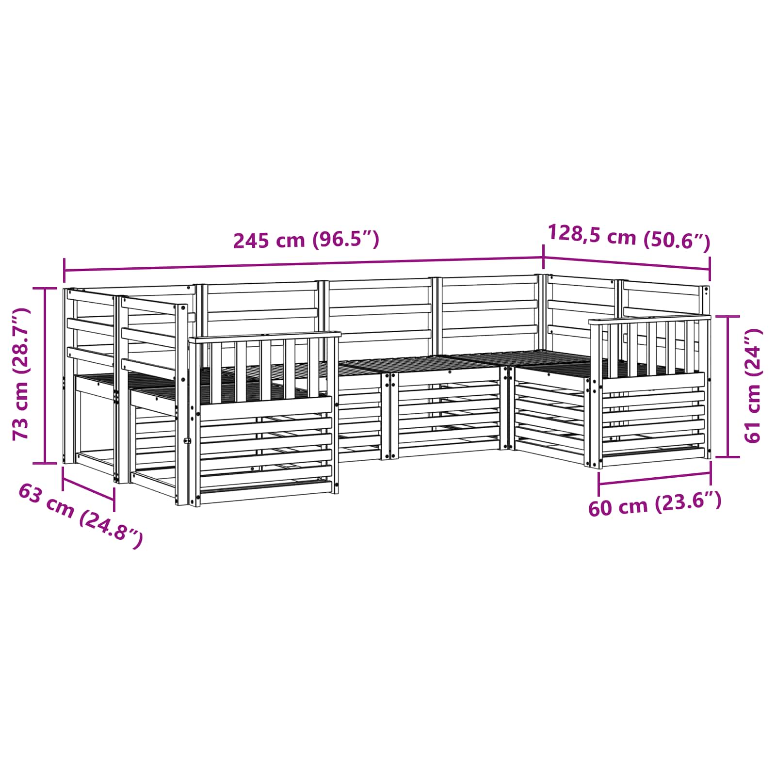 Sofa-Sets 6 pcs Naturel Massief Acaciahout image 6