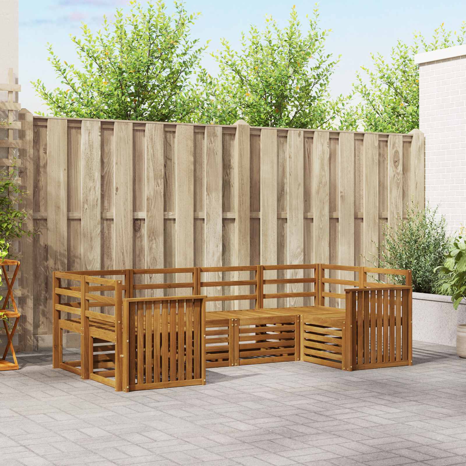 Sofa-Sets 6 pcs Naturel Massief Acaciahout image 1