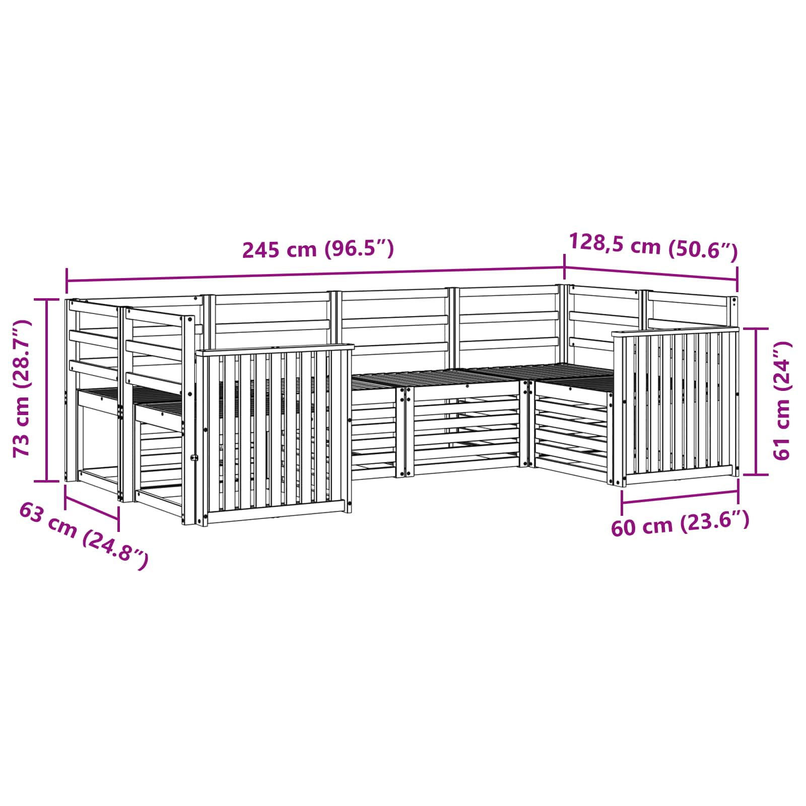 Sofa-Sets 6 pcs Naturel Massief Acaciahout image 6