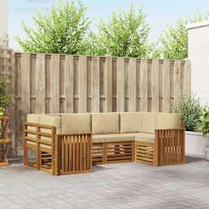 Zunanja garnitura za sedenje 6 pcs Naravna Masiven les akacije