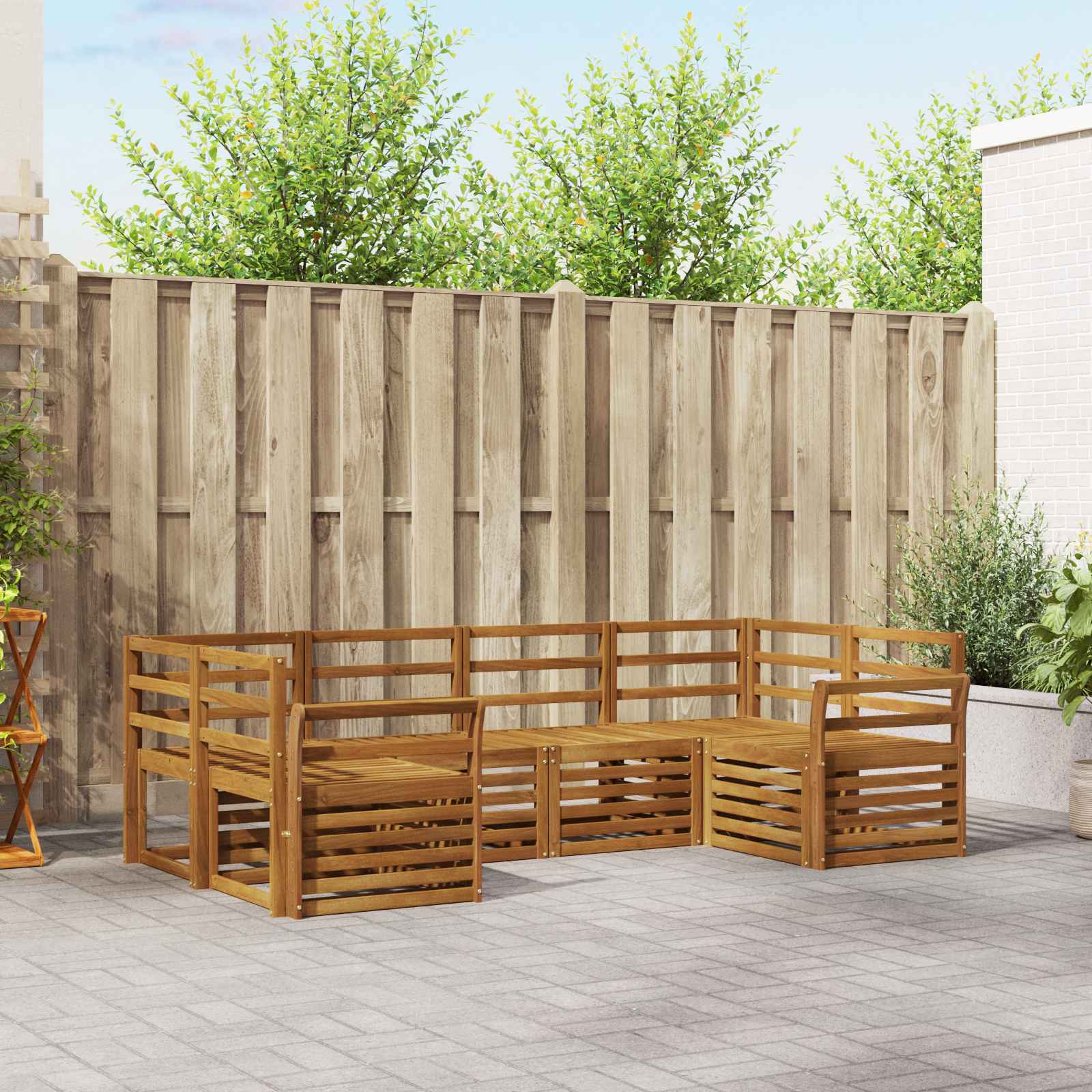 Sofa-Sets 6 pcs Naturel Massief Acaciahout image 1