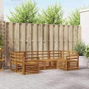 Zunanja garnitura za sedenje 6 pcs Naravna Masiven les akacije