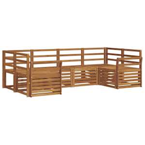Rohová sofa sada 6 pcs Přírodní - obrázek 2