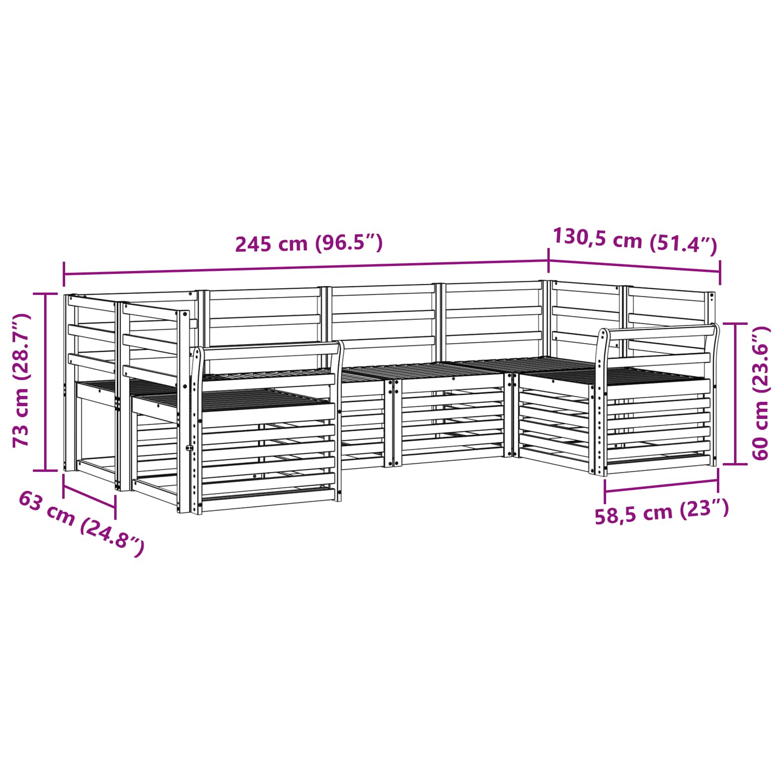 Sofa-Sets 6 pcs Naturel Massief Acaciahout image 6