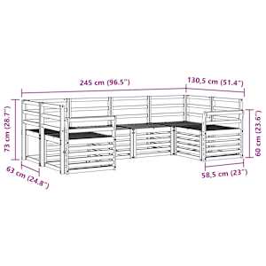 Rohová sofa sada 6 pcs Přírodní - obrázek 7