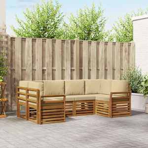 Zunanja garnitura za sedenje 6 pcs Naravna Masiven les akacije