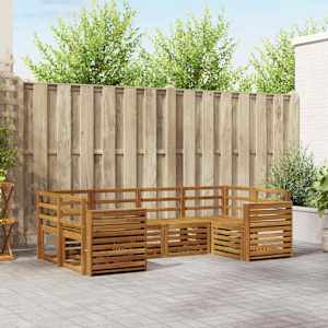 Zunanja garnitura za sedenje 6 pcs Naravna Masiven les akacije