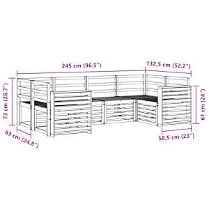 Rohová sofa sada 6 pcs Přírodní - obrázek 7