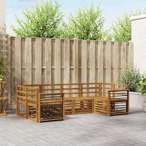 Sedežne garniture 6 pcs Naravna Masiven les akacije