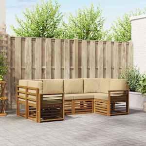 Zunanja garnitura za sedenje 6 pcs Naravna Masiven les akacije