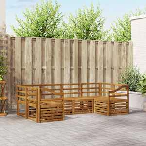 Zunanja garnitura za sedenje 6 pcs Naravna Masiven les akacije