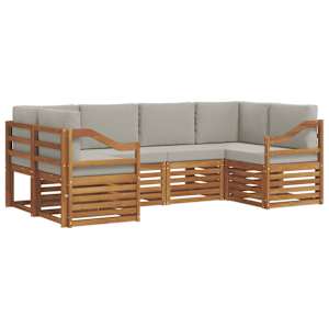 Rohová sofa sada s polštářem 6 pcs Přírodní a světle šedá - obrázek 2